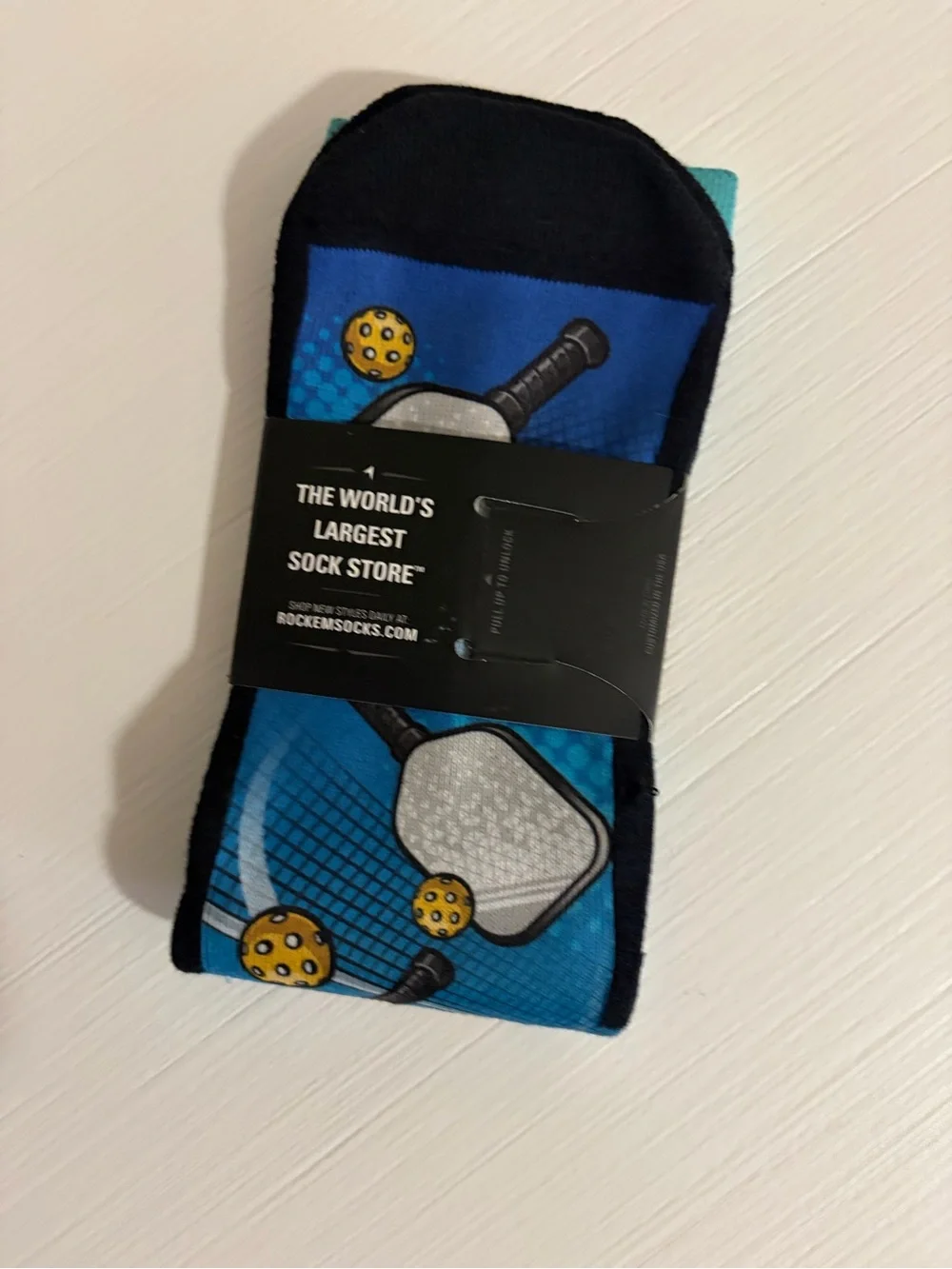 🎾🏓Unisex Viral Blue & Teal Pickleball Socks - L/XL 🏓🎾